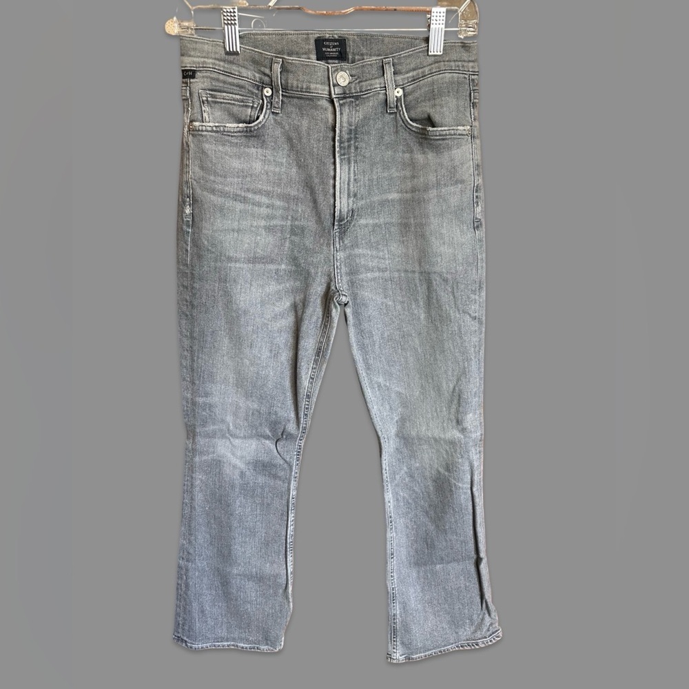 *CITIZENS OF HUMANITY* Demy Cropped Flare Faded Black Gray High Waist Jeans 29